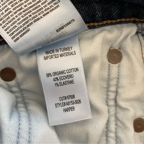 AGOLDE Harper Mid-Rise Wide-Leg Dark Wash Jeans Size 27 - Picture 8 of 8